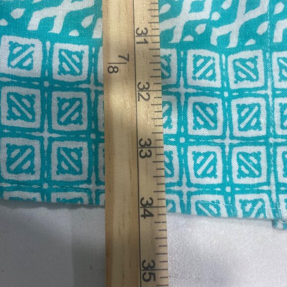 Jessica London Linen Blend Blouse Womens 30 W Plus Size Geometric Roll Tab Sleev - Picture 14 of 15